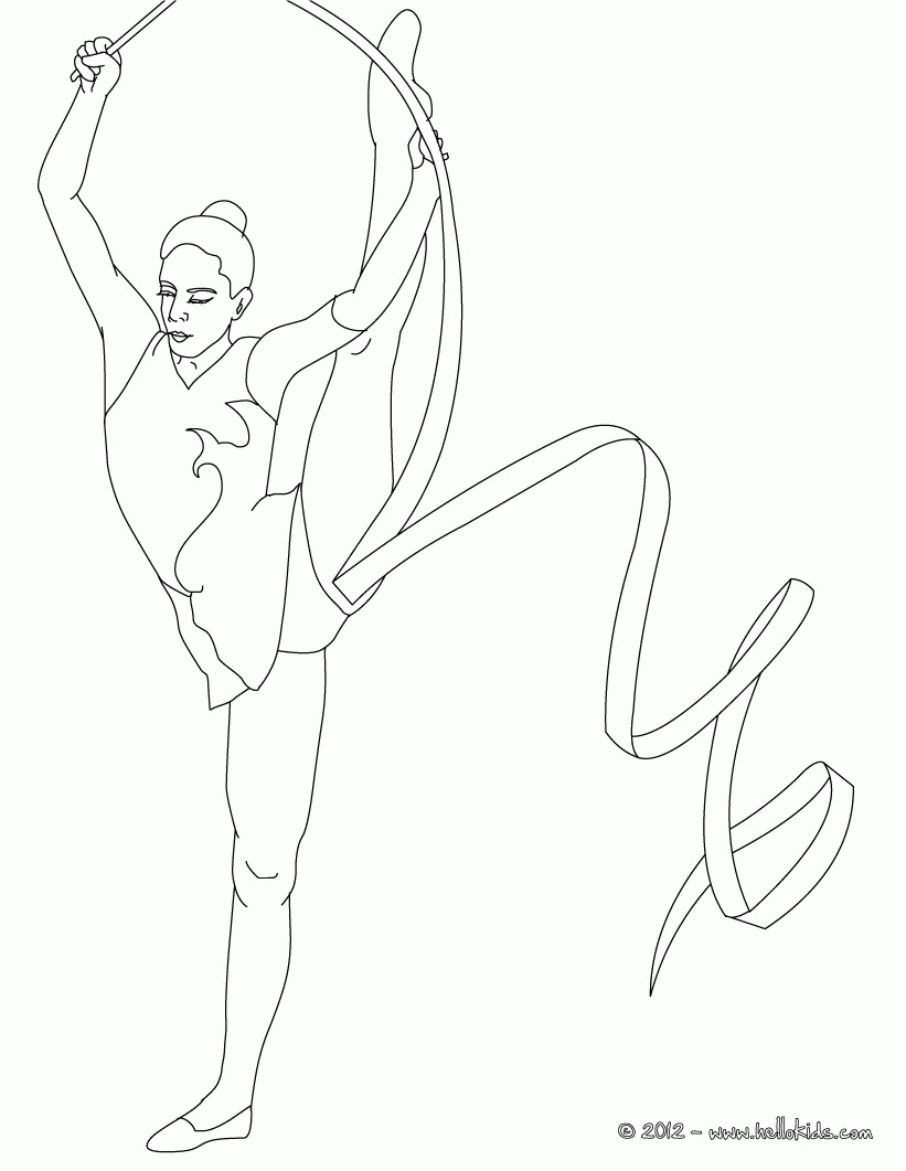 Plansa de colorat cu Gimnastica 32 26